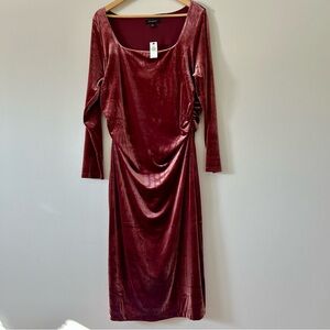 Velvet Burgundy Long Sleeve Dress size XL